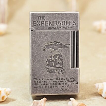 Karl Wieden KW-T0211B antique silver Expendables engraved petrol lighter front