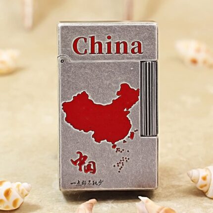 Karl Wieden KW-T0214 antique silver China map lighter front