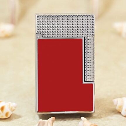 Karl Wieden KW-T0233A red lacquer silver-tone petrol lighter front