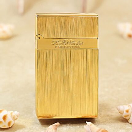 Karl Wieden KW-T02A brushed gold petrol lighter front
