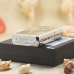 KZ134 Vintage Windy engraved lighter displayed on the original Zippo box
