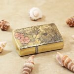 KZ135 bird and pink flower engraving on the five-side brass Zippo Armor lighter