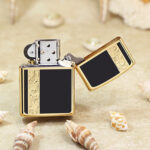 Zippo KZ515-1 Arabesque black lacquer lighter detail view