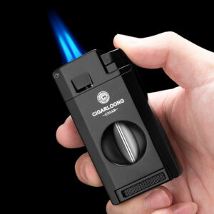 CIGARLOONG Butane 2 Jet Flame With Cigar Cutter Lighter