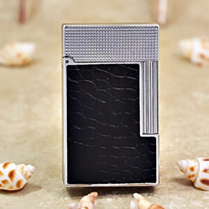 Karl Wieden Line 2 Cling Sound Silver Crocodile Leather Black Lighter