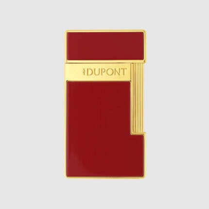 S.T. Dupont Slimmy Lampone burgundy lacquer and gold torch lighter 028030