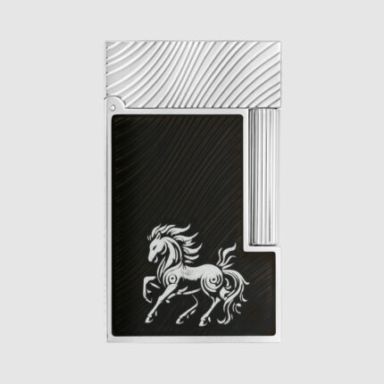S.T. Dupont Ligne 2 2026 Horse black lacquer palladium lighter C16088CL main view