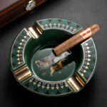 CigarLoong CL-021 horse motif four-cigar ceramic ashtray, alternate product view 2
