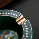 CigarLoong CL-021 horse motif four-cigar ceramic ashtray, alternate product view 3