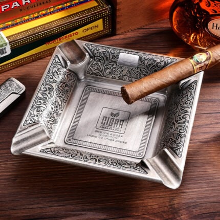 CigarLoong CL-001 ornate four-cigar metal ashtray