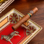 CigarLoong CL-003 Year of the Horse two-cigar ceramic ashtray, alternate product view 2