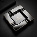 CigarLoong CL-005 maze motif four-cigar ceramic ashtray, alternate product view 1