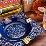 CigarLoong CL-008 arabesque four-cigar ceramic ashtray, alternate product view 3