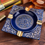 CigarLoong CL-008 arabesque four-cigar ceramic ashtray