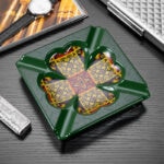 CigarLoong CL-009 star motif four-cigar ceramic ashtray, alternate product view 1