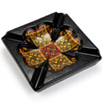CigarLoong CL-009 star motif four-cigar ceramic ashtray, alternate product view 6