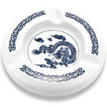 CigarLoong CL-010 dragon motif three-cigar ceramic ashtray, alternate product view 4