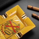 CigarLoong CL-014 rectangular Opus X motif four-cigar ceramic ashtray, alternate product view 3
