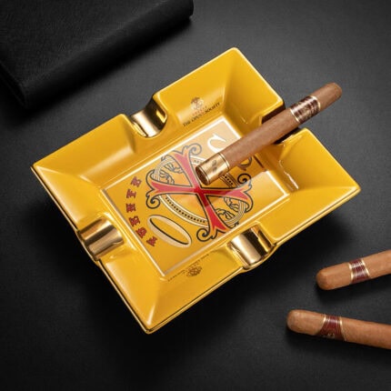 CigarLoong CL-014 rectangular Opus X motif four-cigar ceramic ashtray