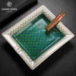 CigarLoong CL-015 solid-color two-cigar ceramic ashtray, alternate product view 1