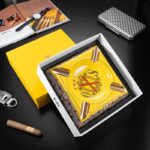CigarLoong CL-019 Opus X motif four-cigar ceramic ashtray, alternate product view 2