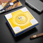 CigarLoong CL-019 Opus X motif four-cigar ceramic ashtray, alternate product view 3