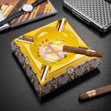 CigarLoong CL-019 Opus X motif four-cigar ceramic ashtray