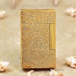 Karl Wieden KW-T0208C gold Constantine engraved petrol lighter front view