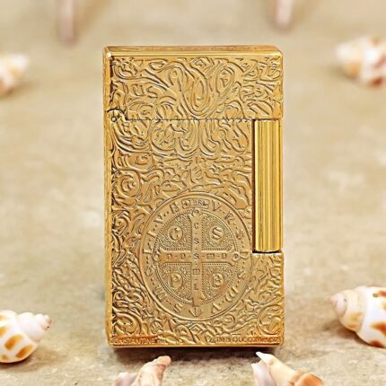 Karl Wieden KW-T0208C gold Constantine engraved petrol lighter front view