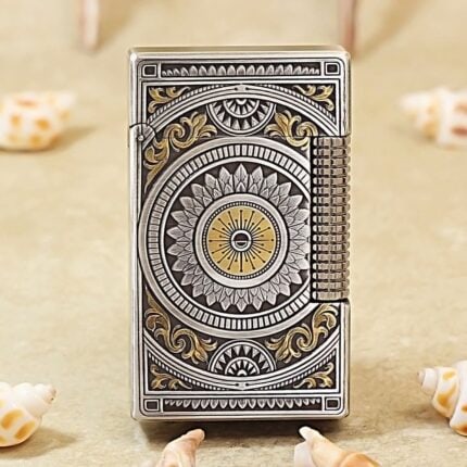 Karl Wieden Silver-Tone Mandala Arabesque lighter KW-T0268 front view