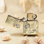 KZ117 Tom and Jerry five-side engraved Zippo Armor lighter shown open from the reverse