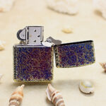 Japanese Zippo smoked gold circle dragon lighter – alternate view 3