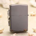Japanese Zippo Black Ice dragon head emblem lighter – alternate view 1