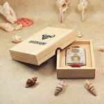 KZ148 Buddha-design Zippo Armor lighter in an open wooden presentation box