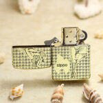 KZ167 star motif engraving on brass Zippo 1941 Replica lighter