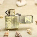 KZ167 Stars Windy engraved Zippo 1941 Replica shown open
