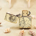KZ178 classical ornamental engraving on brass Zippo Armor lighter