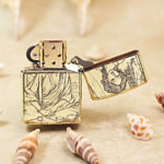 KZ178 Xi Shi five-side engraved Zippo Armor lighter shown open