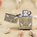 KZ180 World of Warcraft-themed Zippo Armor lighter shown open