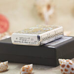 KZ180 silver-tone fantasy engraved Zippo Armor lighter, reverse view