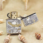 KZ208 nine-tailed fox girl Zippo Armor lighter shown open