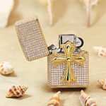 Zippo Gold-Tone Full Crystal Cross Jacket Lighter – alternate view 2