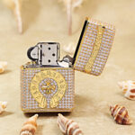 Zippo Gold-Tone Full Crystal Cross Jacket Lighter – alternate view 3