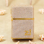 Zippo Gold-Tone Full Crystal Logo Jacket Lighter
