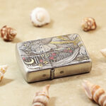 Angled detail of the Tang Dynasty Zippo Armor lighter with selective gold accents