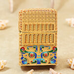 Zippo Gold-Tone Enamel Auspicious Beasts Jacket Lighter