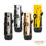 LUBINSKI 3-in-1 single-jet cigar lighter with punch and cigar rest