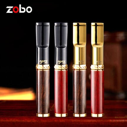 ZOBO ZB-220 dual-size natural wood cigarette filter holder with wooden presentation box
