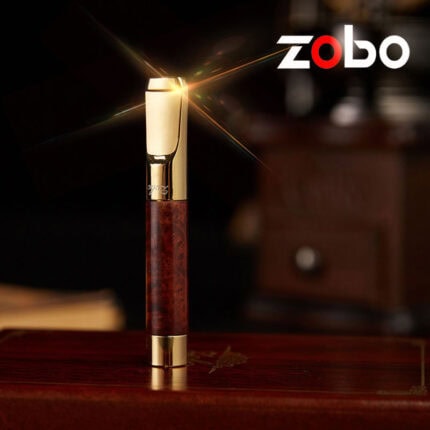 ZOBO ZB-301 reusable briar wood cigarette filter holder with wooden presentation box