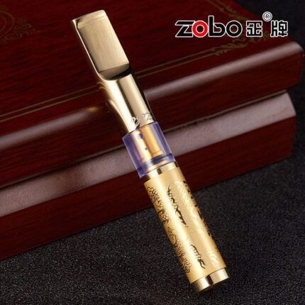 ZOBO ZB-337 dual-filter engraved cigarette holders in dragon and arabesque designs